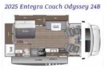 Floorplan diagram of the 2025 Entegra Coach Odyssey 24B Class C motorhome